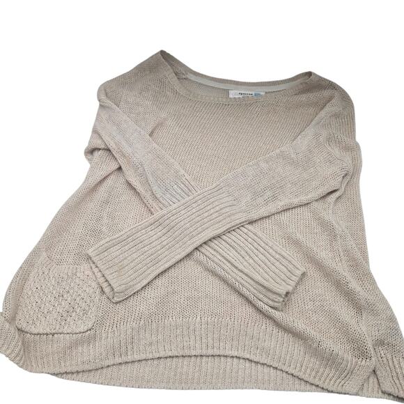 Sparrow By Anthropologie Sweater Cream Open Knit Sz L Coastal Fisherman Linen - Picture 2 of 9